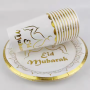 Custom 7inch 18cm Bronzing Eid Paper Plate 250ml Cup for Ramadan Party Disposable Paper Plate Paper Cup